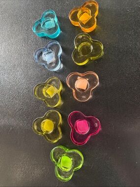 Translucent Floral Acrylic Rings in Bright Colors candle holders set of 9
